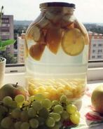 Компот из винограда с яблоками в зиму