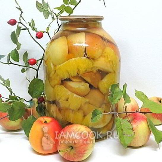 Рецепт компот из яблок и апельсинов на зиму