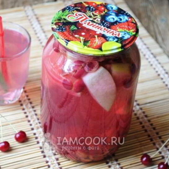 Рецепт компот из яблок и вишни