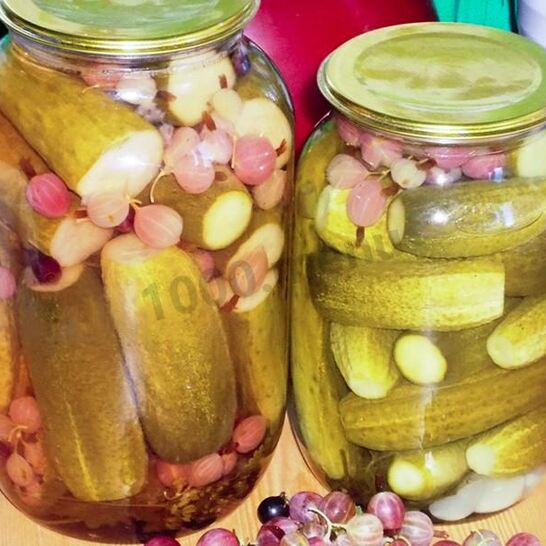 Рецепт маринованные огурцы с крыжовником хрустящие на зиму