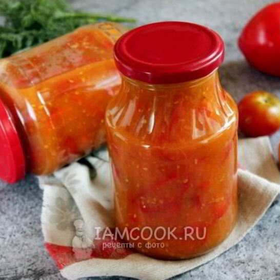 Рецепт сладкий перец в помидорах без масла на зиму