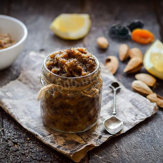 Рецепт смесь мед орехи курага изюм лимон чернослив