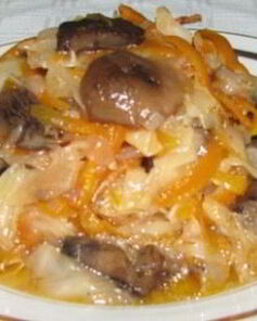 Вкусная капуста с грибами на зиму
