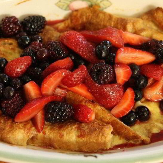 Рецепт ягоды на французском тосте