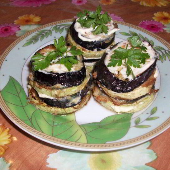 Рецепт баклажано-кабачковые горки в кляре