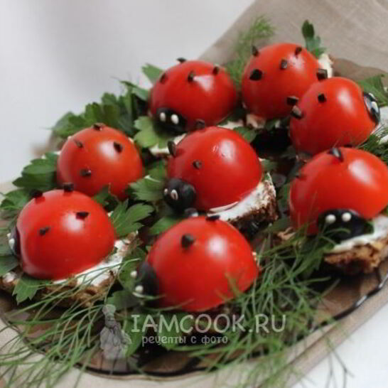 Рецепт бутерброды божья коровка