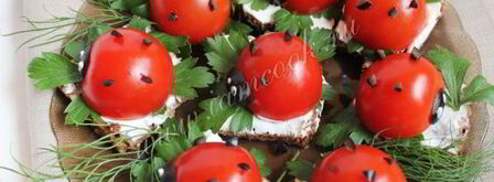 бутерброды божья коровка. Шаг 5