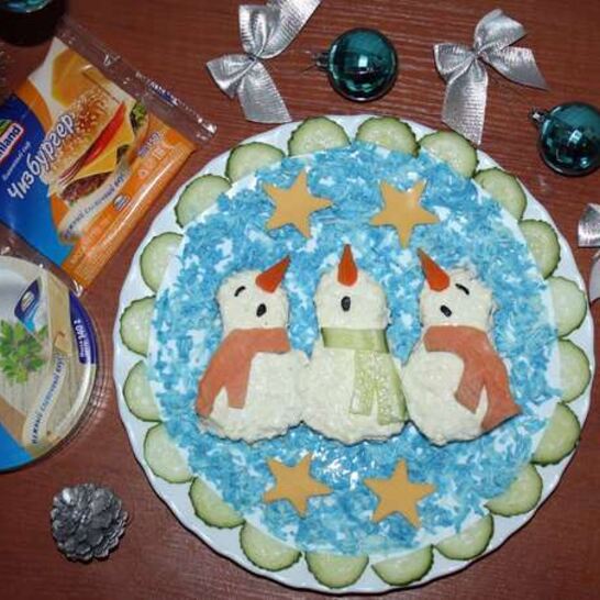 Рецепт бутерброды поющие снеговики в шарфиках