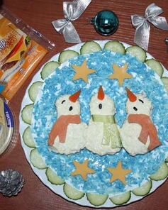 Бутерброды Поющие снеговики в шарфиках