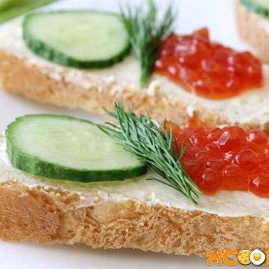 Рецепт бутерброды с красной икрой