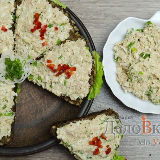 Рецепт бутерброды с тунцом, яйцом и зеленым луком