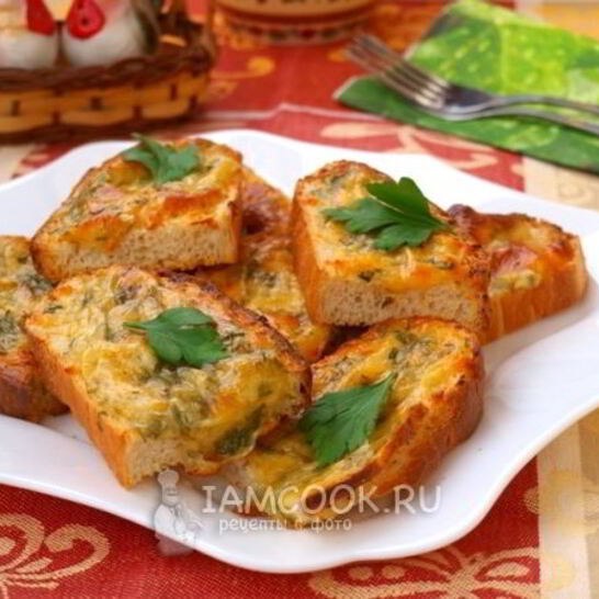 Рецепт горячие бутерброды с сыром и зеленью