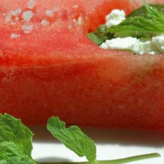 Рецепт греческий сыр с мятой в арбузе