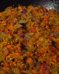 Жареная баклажанная икра кусочками