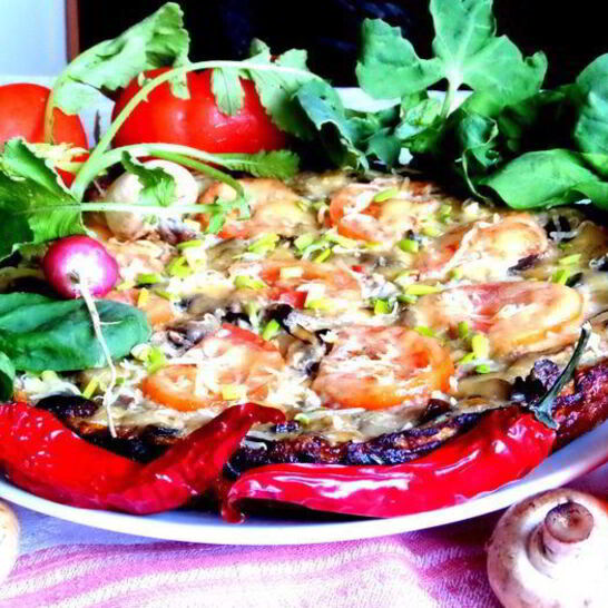 Рецепт фриттата из баклажанов с грибами