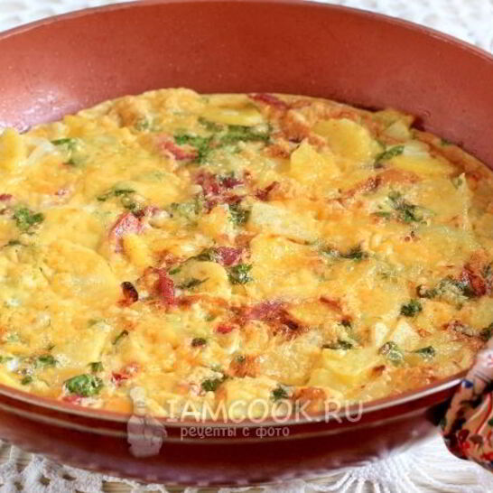 Рецепт фриттата с картофелем и ветчиной