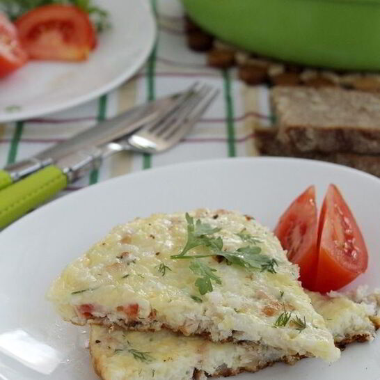 Рецепт фриттата с копченой куринной грудкой и рисом