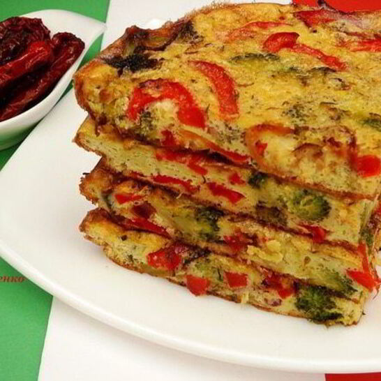 Рецепт фриттата со сладким перцем и брокколи