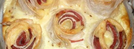 омлет — букет с розами из лаваша. Шаг 4