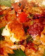 Омлет с колбасой и цветной капустой