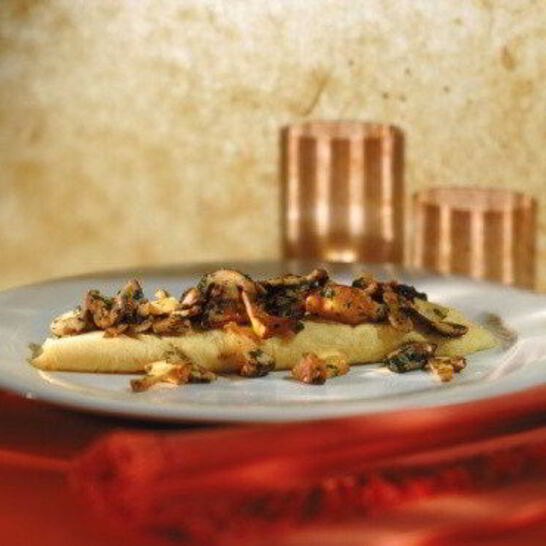 Рецепт омлет с лисичками и зеленью