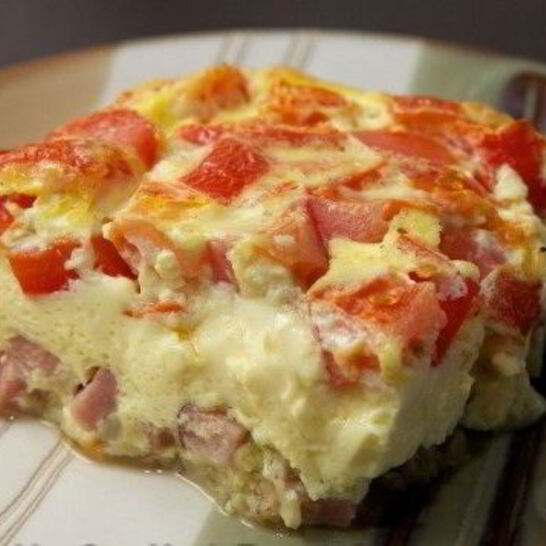 Рецепт омлет с луком и помидорами