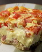 Омлет с луком и помидорами