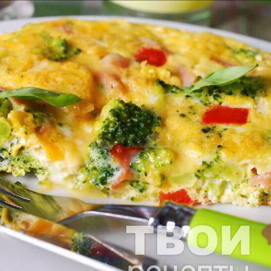 Рецепт омлет с овощами и сыром