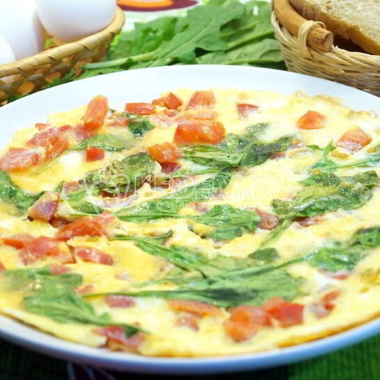 Рецепт омлет с помидорами и рукколой алонзо