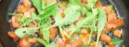 омлет с помидорами и рукколой алонзо. Шаг 4