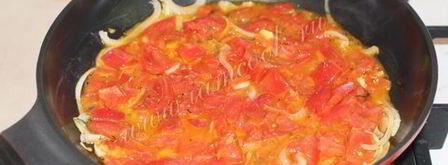 омлет с помидорами, луком и укропом. Шаг 8