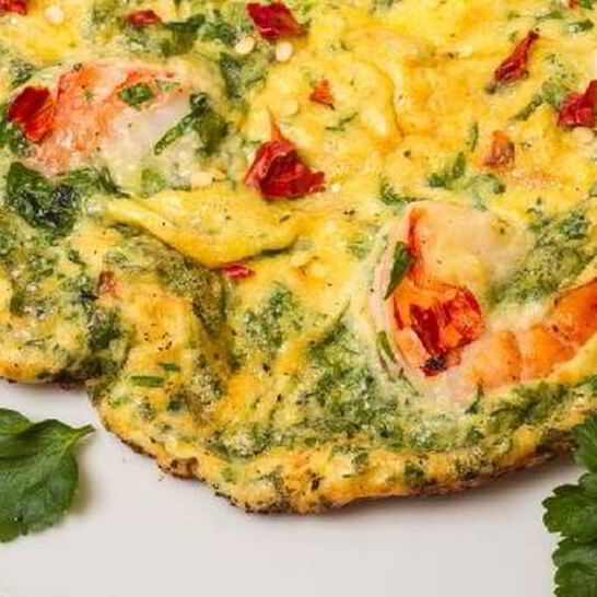 Рецепт омлет с зеленью и крабовым мясом