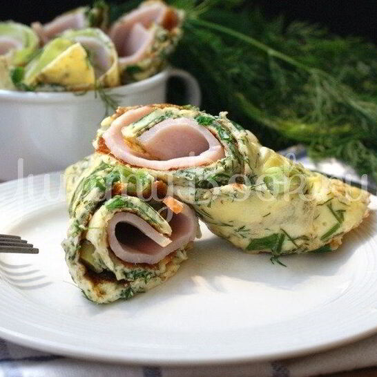 Рецепт омлет с зеленью