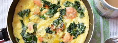 омлет со шпинатом и креветками. Шаг 7