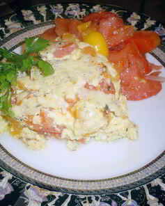 Вкусный омлет с овощами Сытный ужин