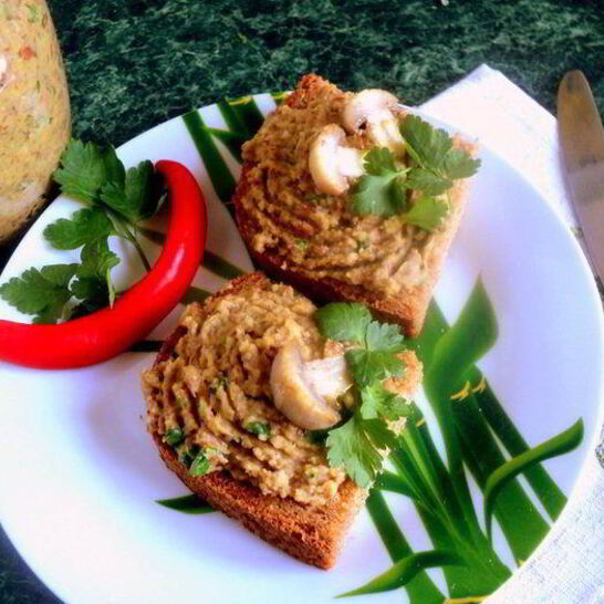 Рецепт паштет из фасоли с грибами