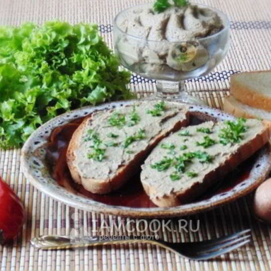 Рецепт паштет из куриной печени с грибами