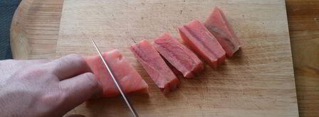 паштет из слабосоленой семги с томатами и маслинами. Шаг 2