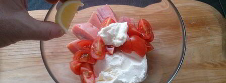 паштет из слабосоленой семги с томатами и маслинами. Шаг 4