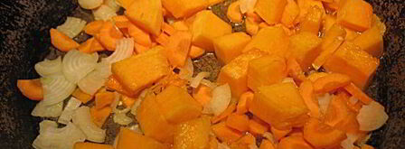 печеночный куриный паштет с тыквой и овощами. Шаг 2