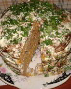 Печеночный торт из говяжьей печени