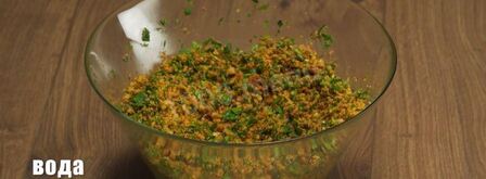 пхали и баклажаны с орехами. Шаг 8