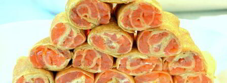 блинные роллы с семгой. Шаг 5