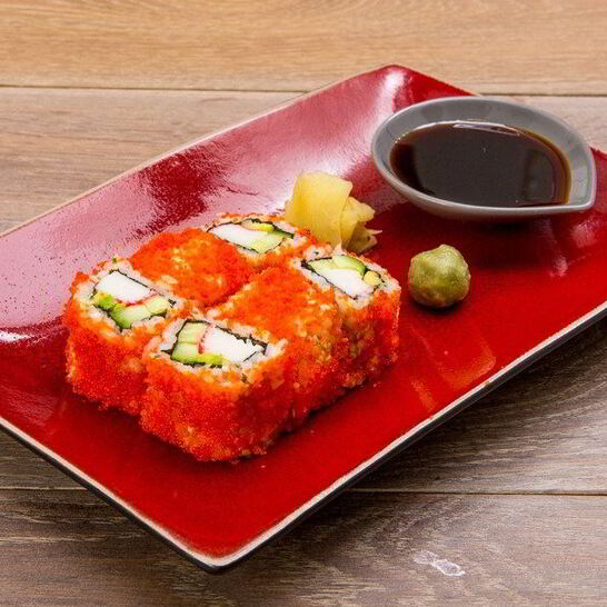 Рецепт роллы калифорния с тобико