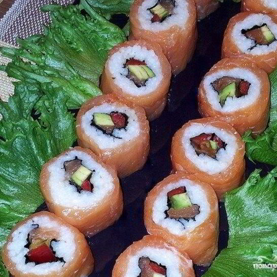 Рецепт роллы с лососем