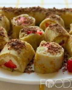 Сладкие роллы из блинов