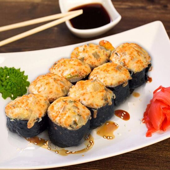 Рецепт запеченные роллы с крабовым мясом