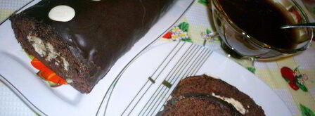 быстрый шоколадно-творожный рулет. Шаг 8