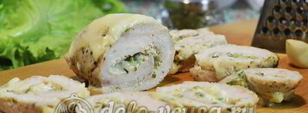 куриный рулет с сыром и чесноком. Шаг 10