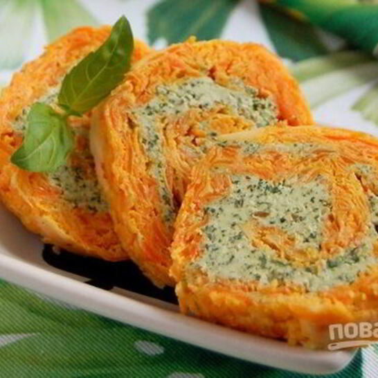 Рецепт морковный рулет диетический